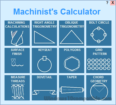 Machinist Measurement Chart